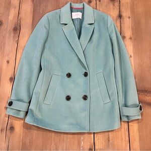 KOAJ Teal Double Breasted Pea Coat Soft Blazer Style Teal Jacket